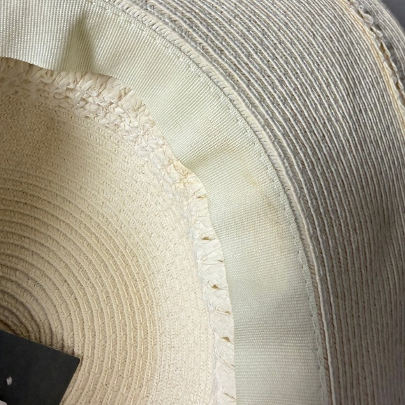 NWT New NORDSTROM RACK Womens Ivory Straw Rollable Packable Wide‎ Brim Sun Hat - Picture 8 of 9